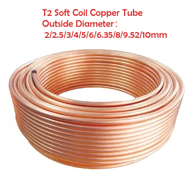 Copper Wire Roll - Tubo de cobre t2, bobina macia,